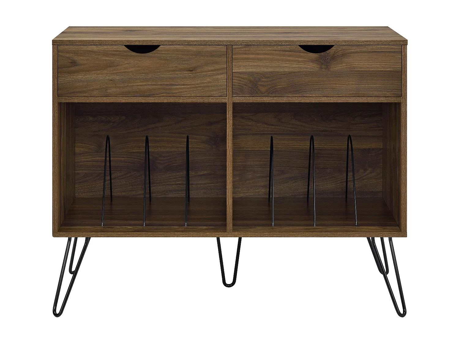 Concord | Meuble de rangement avec 2 tiroirs en aspect noyer