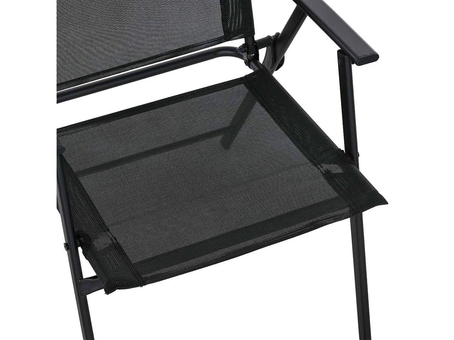 Ensemble salon de jardin 6 places 8 pièces - parasol, table, 6 chaises pliantes - métal époxy textilène polyester noir gris