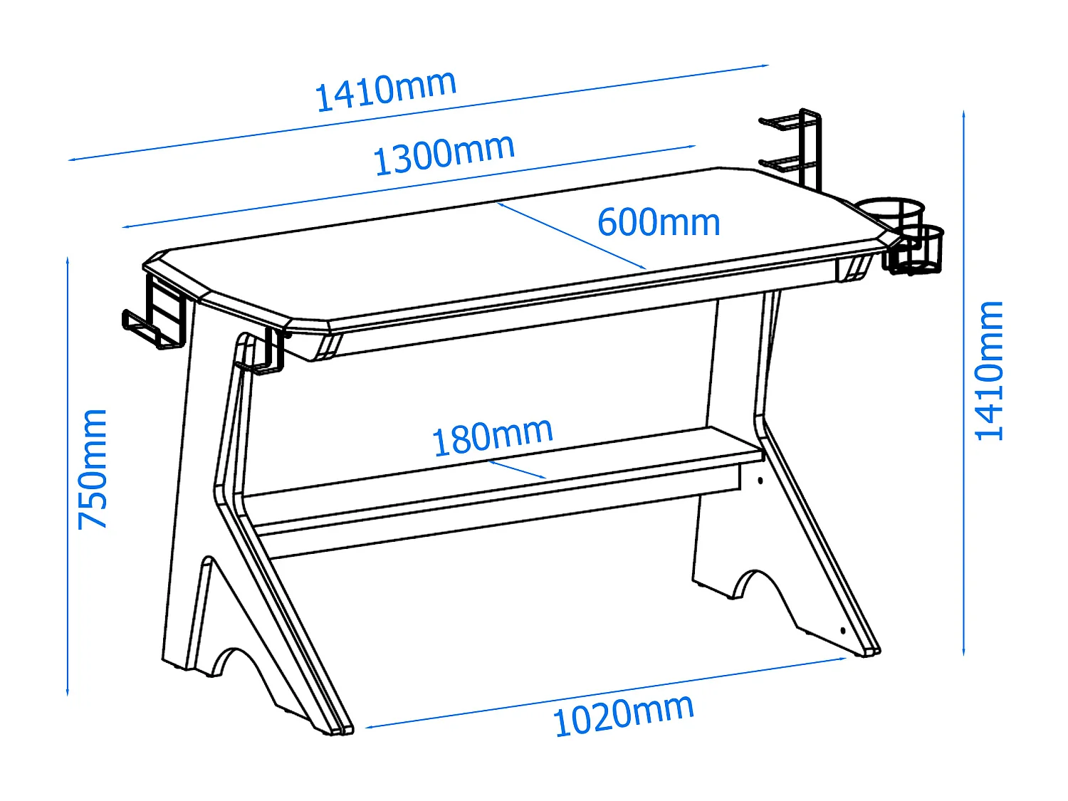 Jersey | Scrivania in effetto rovere nero