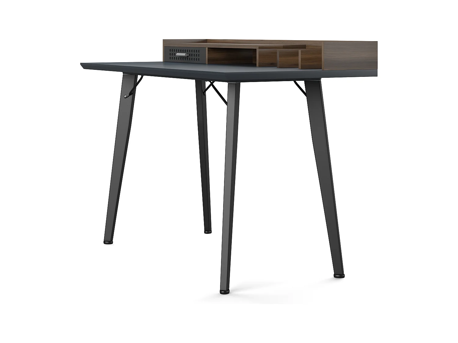 Memphis | Bureau avec 1 tiroir en aspect bois gris