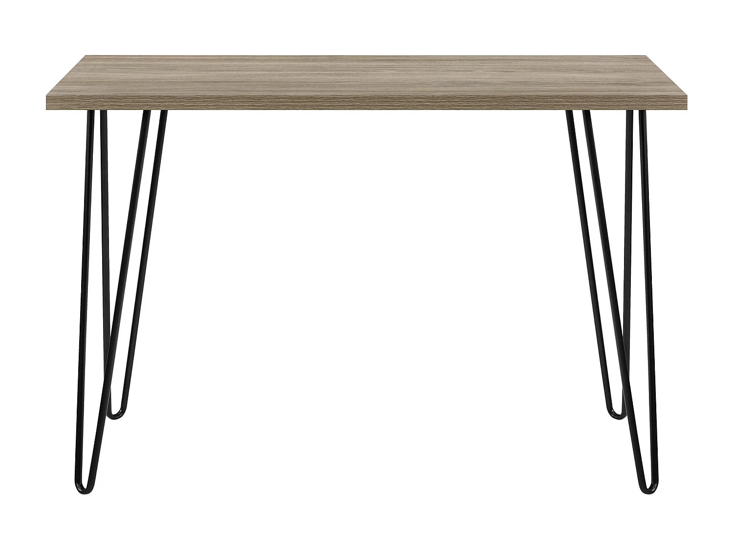 Owen | Bureau d'ordinateur en aspect chêne avec pieds en métal noir