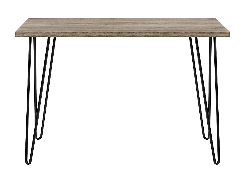 Owen | Bureau d'ordinateur en aspect chêne avec pieds en métal noir