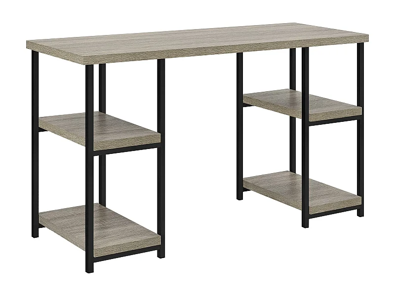 Elmwood | Scrivania con 4 ripiani in effetto rovere