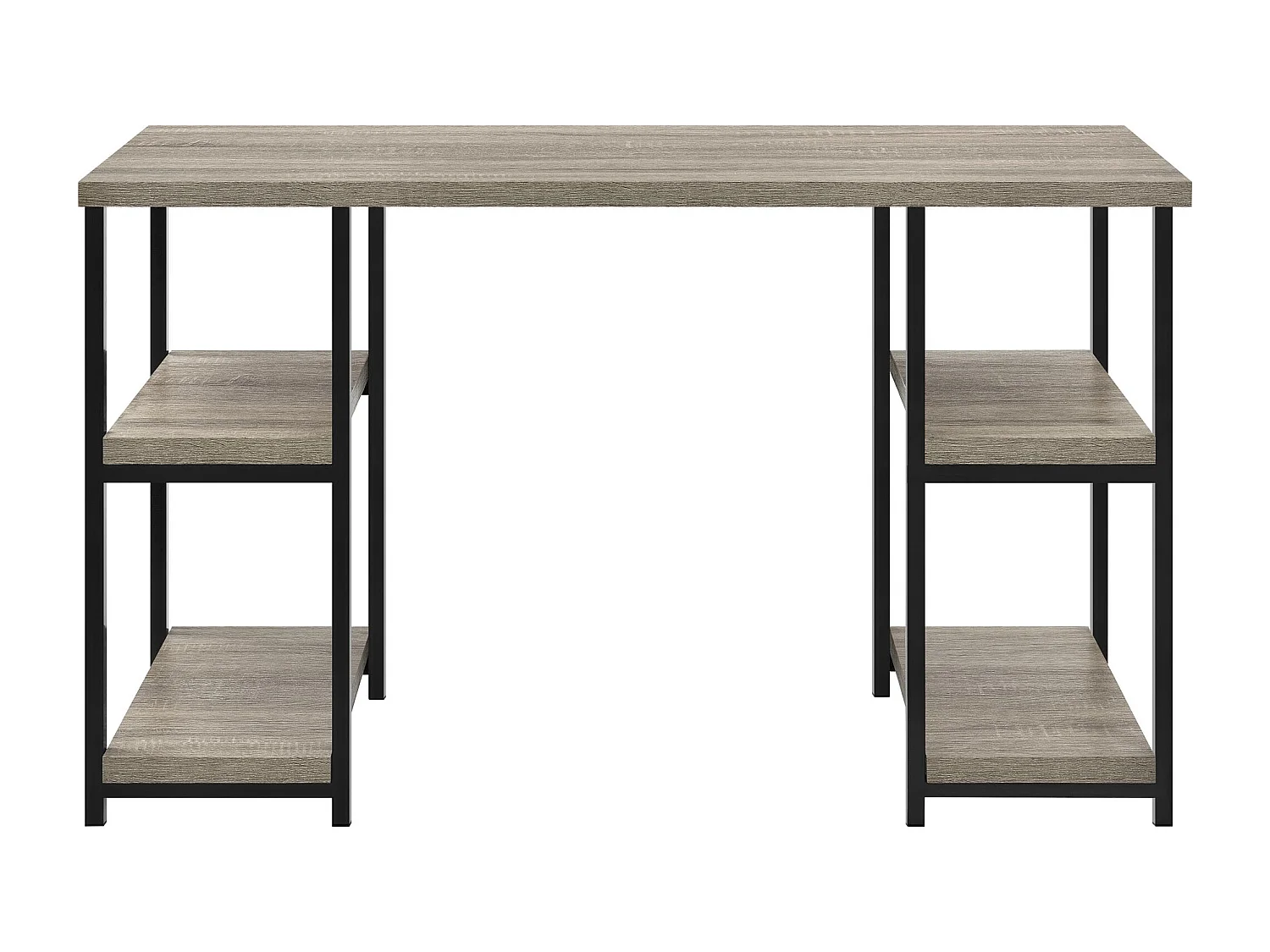 Elmwood | Bureau avec 4 étagères en aspect chêne