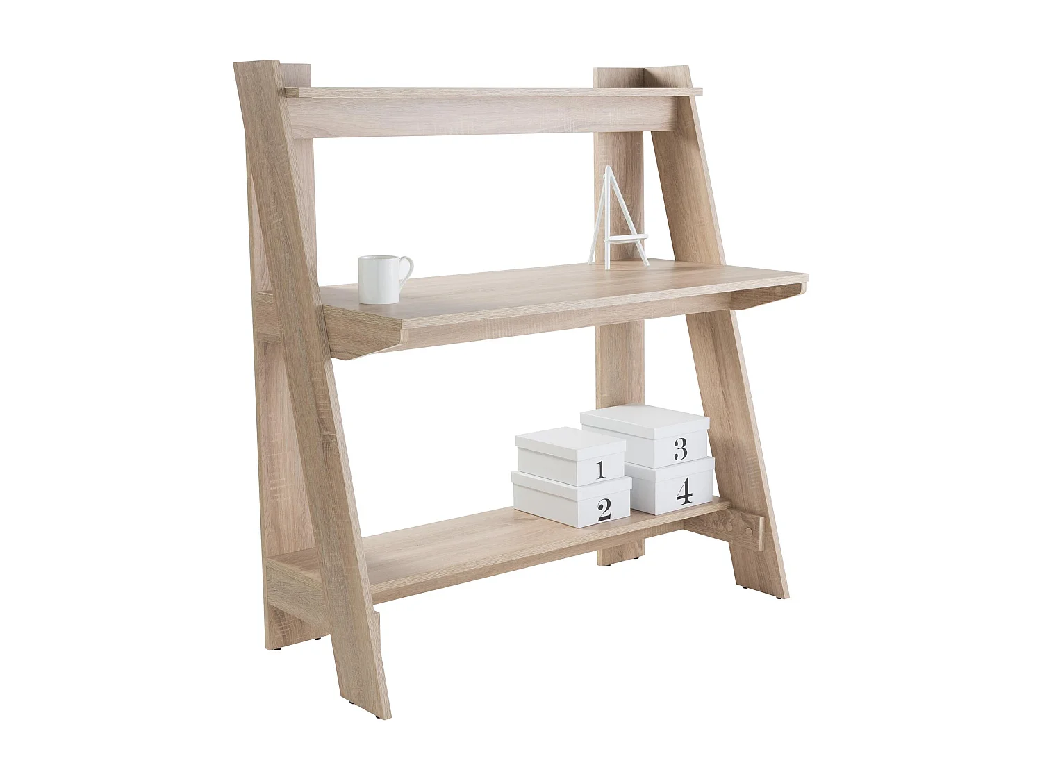 Arizona | Bureau avec 1 étagère en aspect chêne