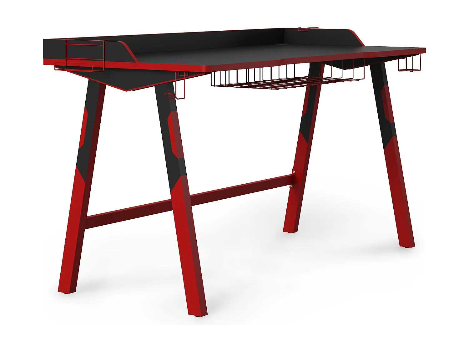 Fuego | Computerbureau met metalen frame zwart / rood