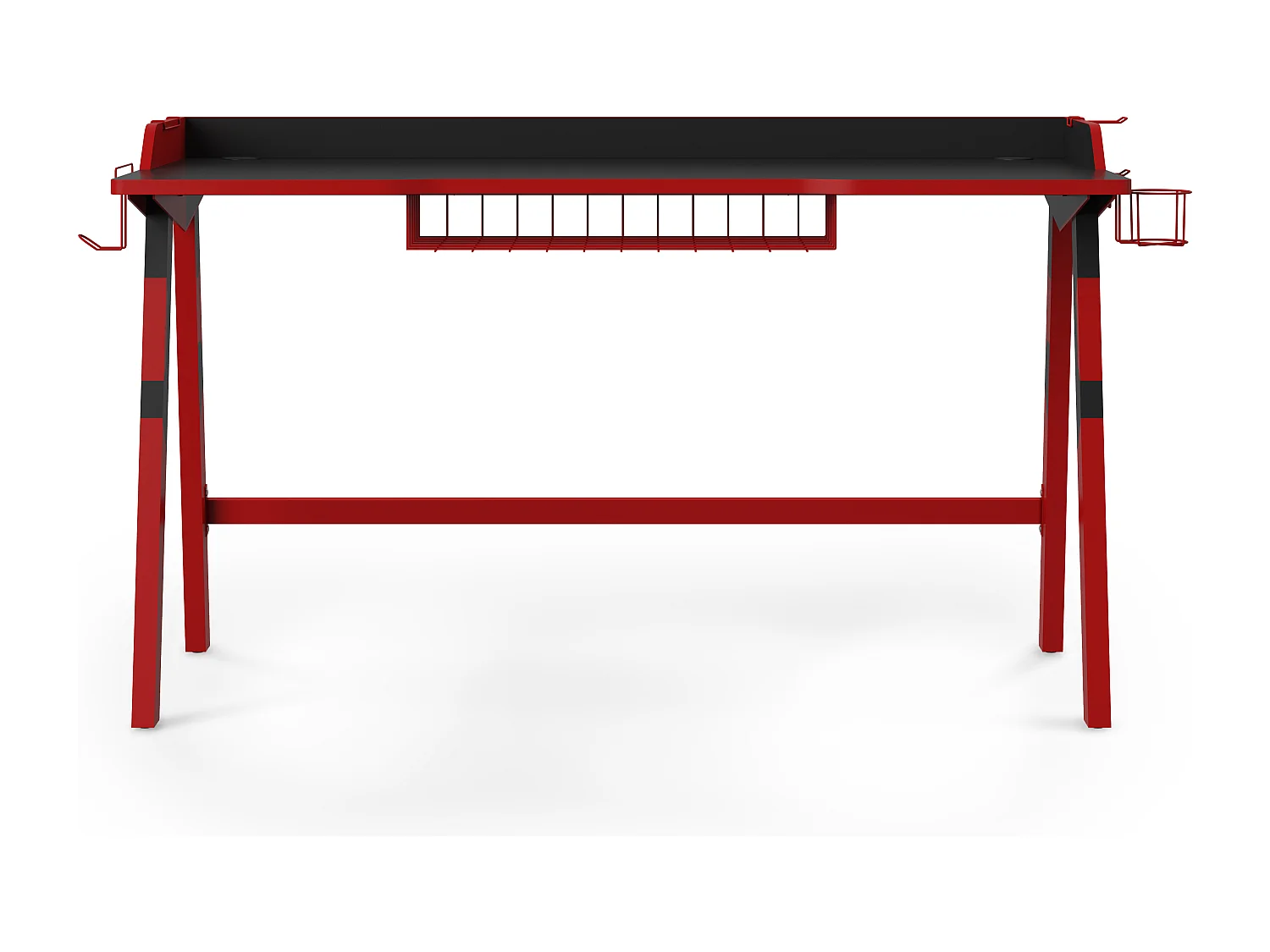 Fuego | Computerbureau met metalen frame zwart / rood