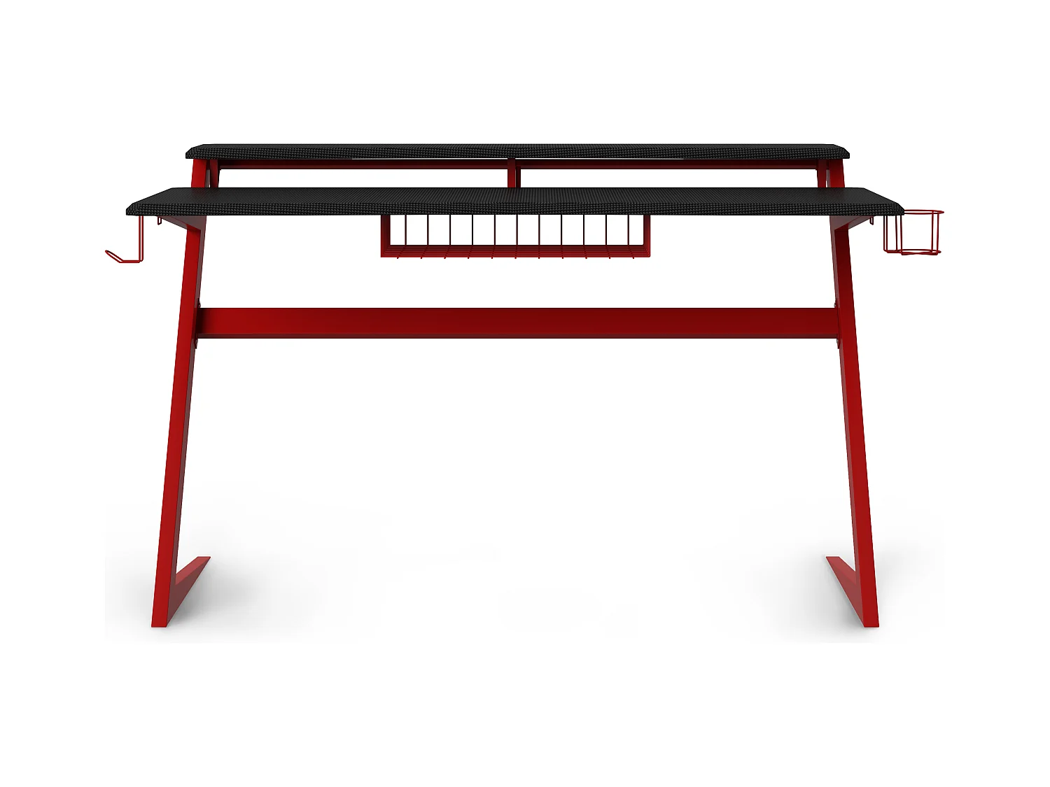 Aries | Bureau de jeu avec cadre en métal noir / rouge