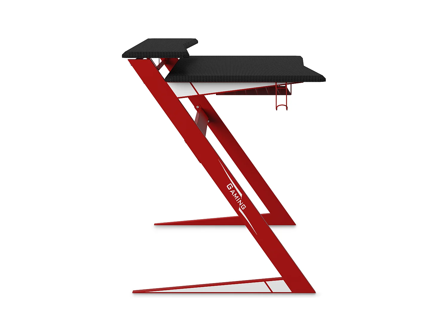 Aries | Bureau de jeu avec cadre en métal noir / rouge