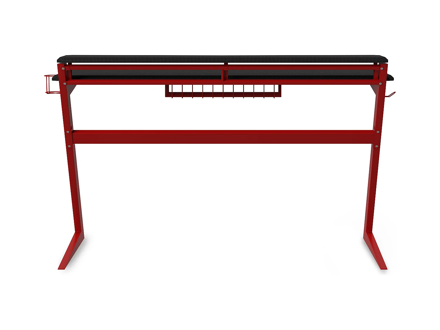 Aries | Bureau de jeu avec cadre en métal noir / rouge