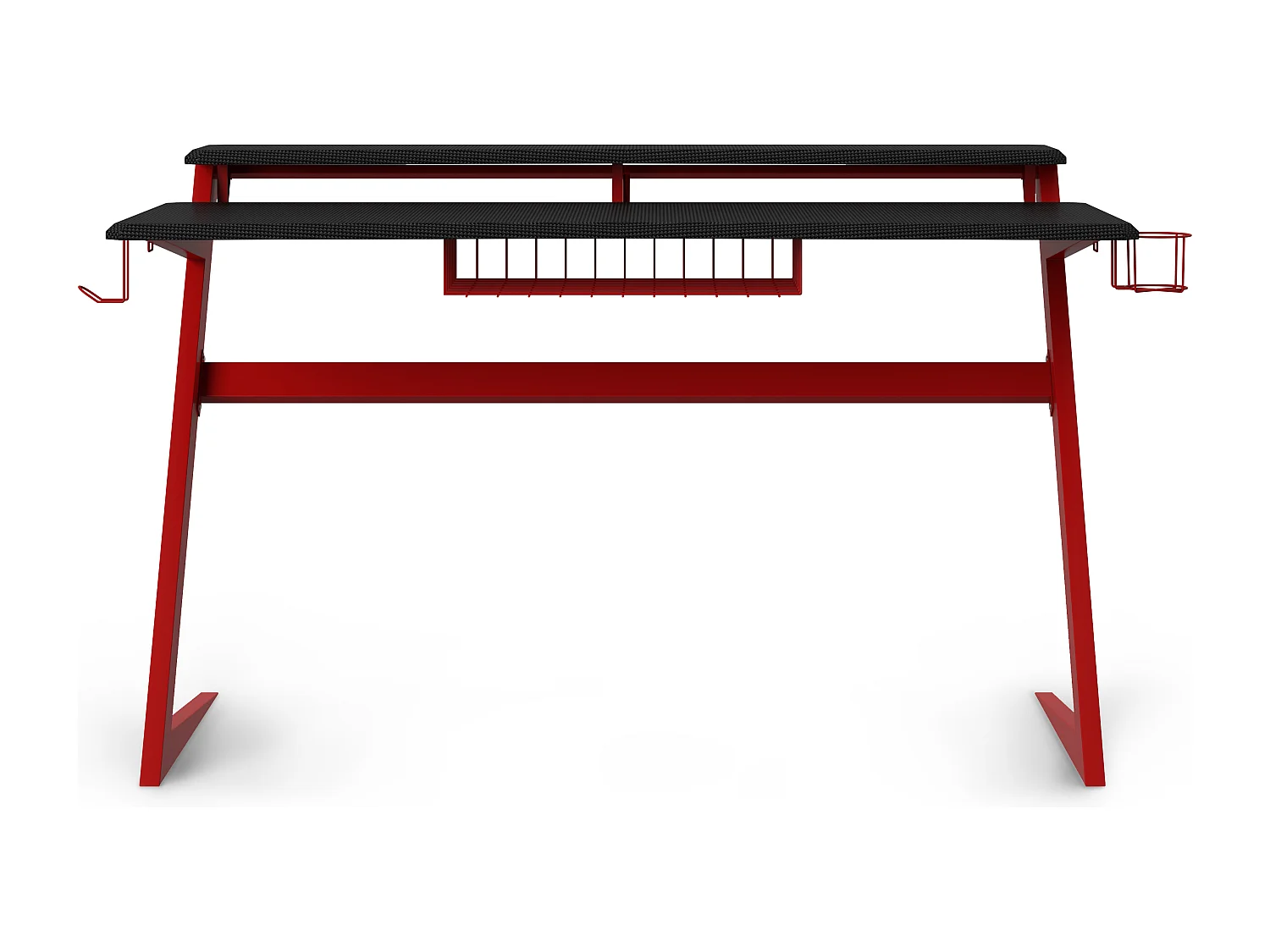 Aries | Bureau de jeu avec cadre en métal noir / rouge