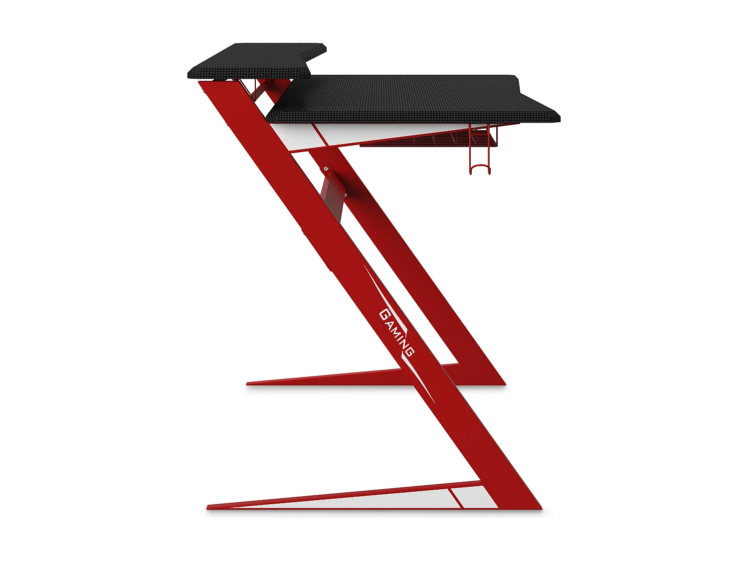 Aries | Bureau de jeu avec cadre en métal noir / rouge