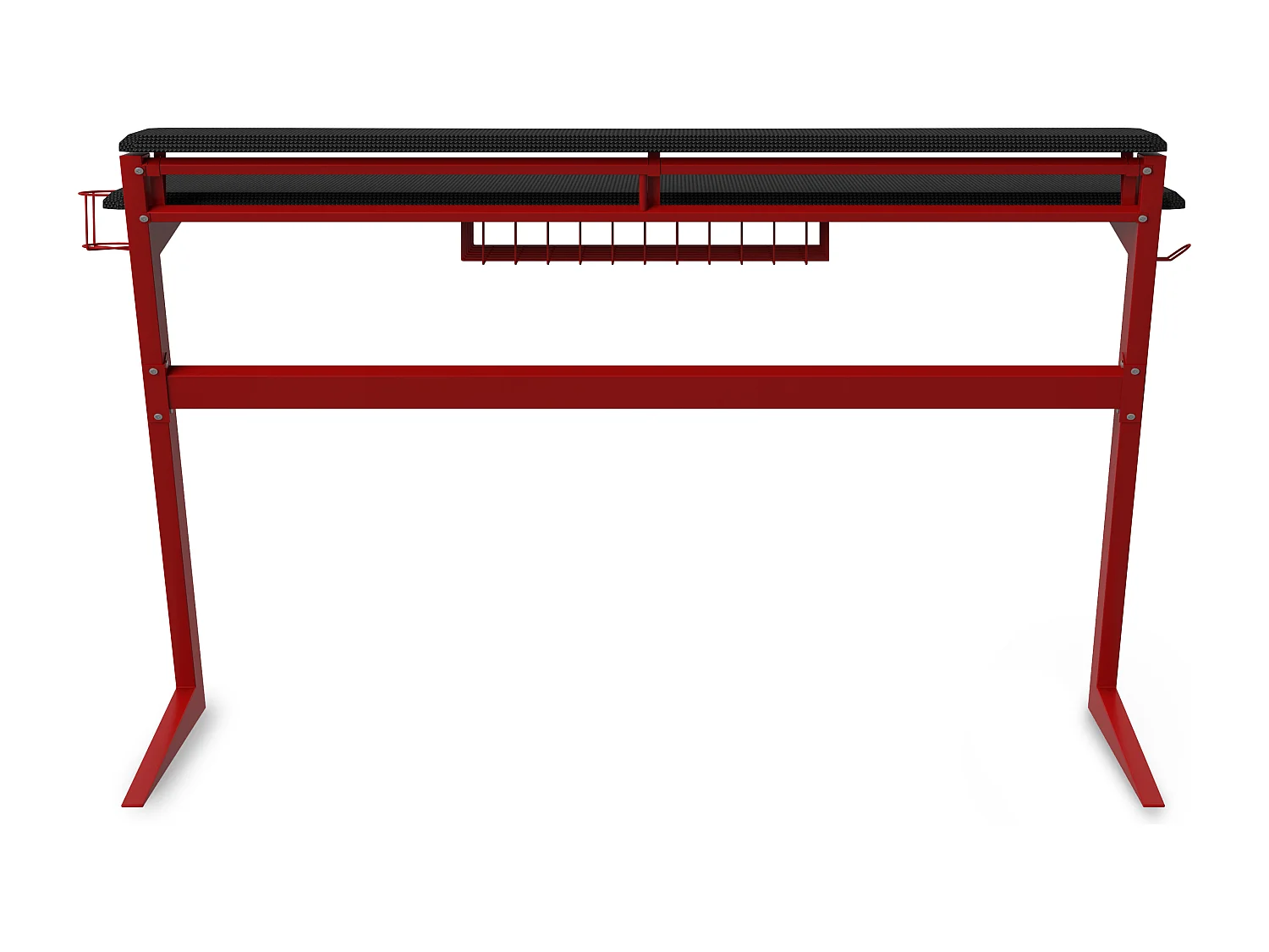 Aries | Bureau de jeu avec cadre en métal noir / rouge