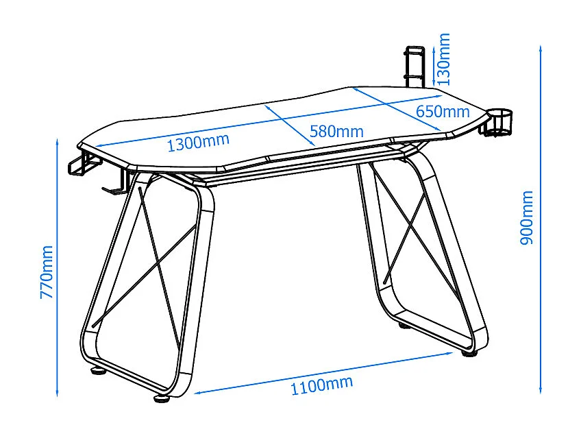Oblivion | Escritorio de juego con estructura de metal negro