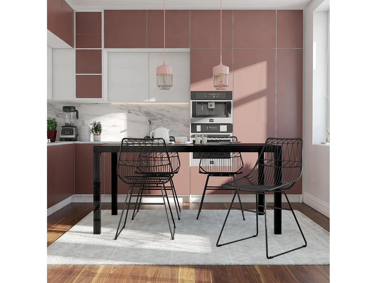 Astrid | Chaise de salle à manger en métal noir