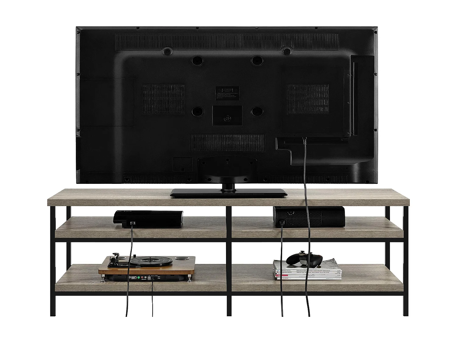 Elmwood | Meubel TV avec 4 étagères en aspect chêne