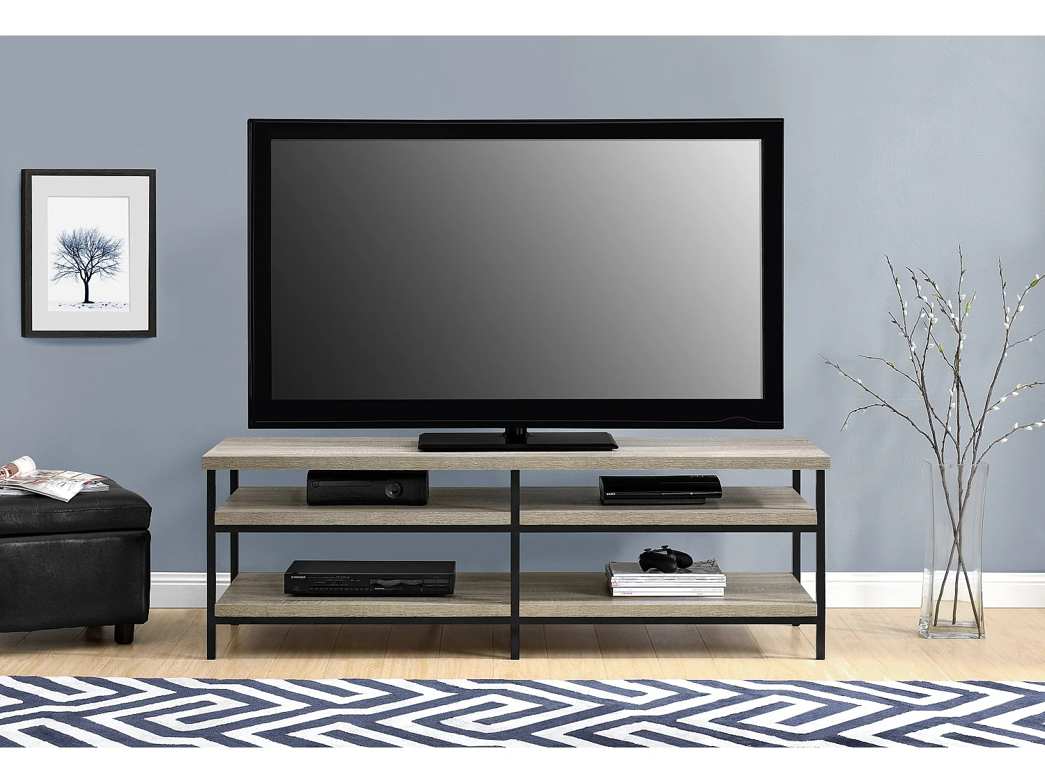 Elmwood | Meubel TV avec 4 étagères en aspect chêne