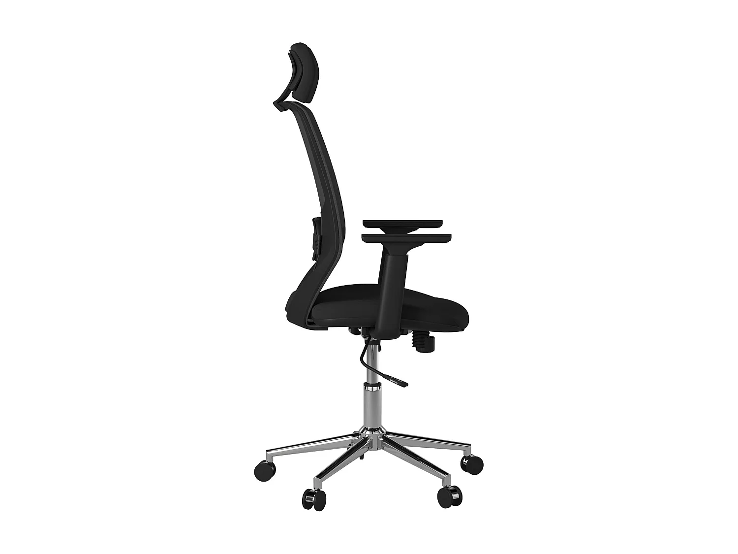 Clifton | Chaise de bureau à dossier haut en tissu noir