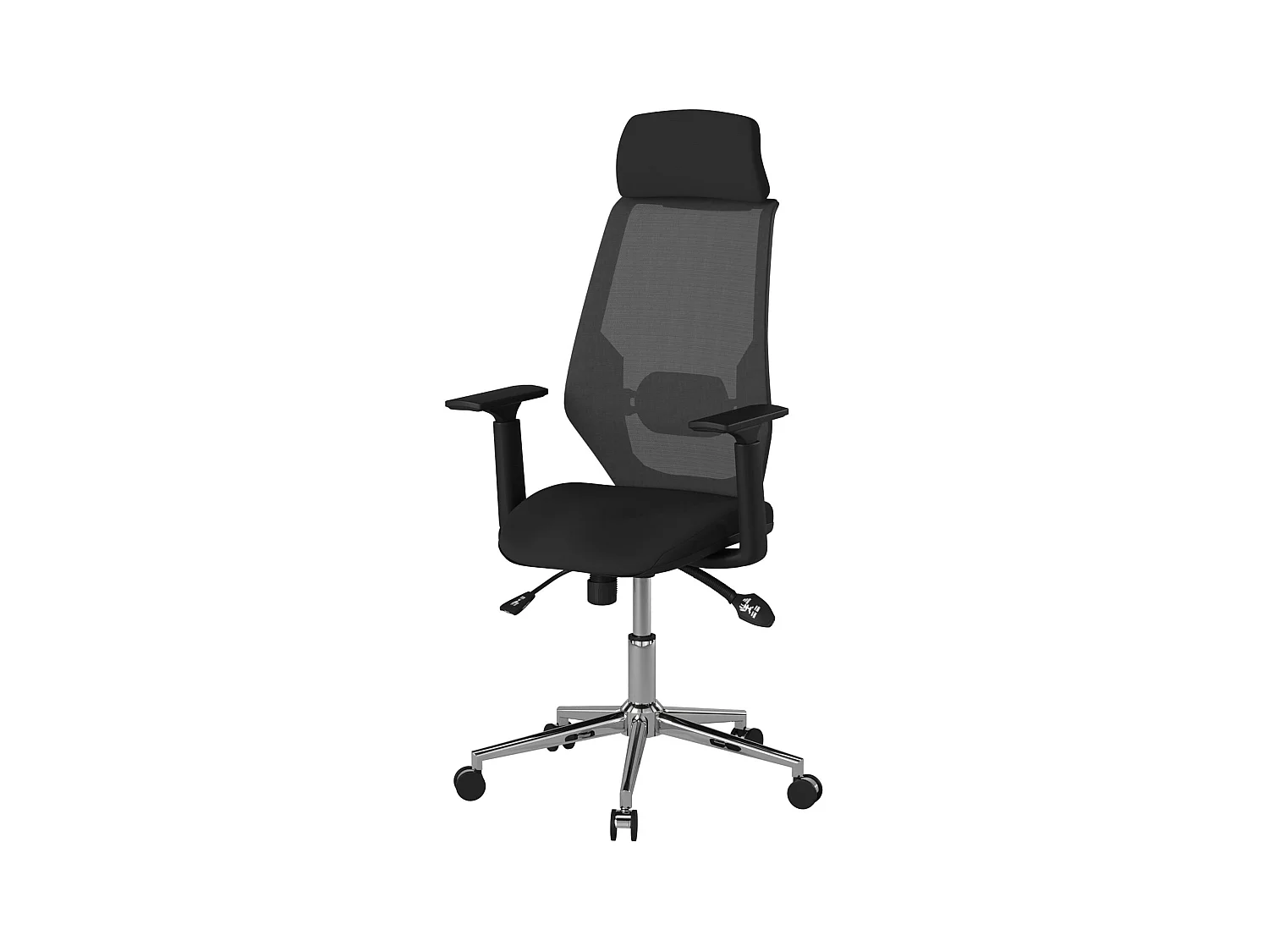 Clifton | Chaise de bureau à dossier haut en tissu noir