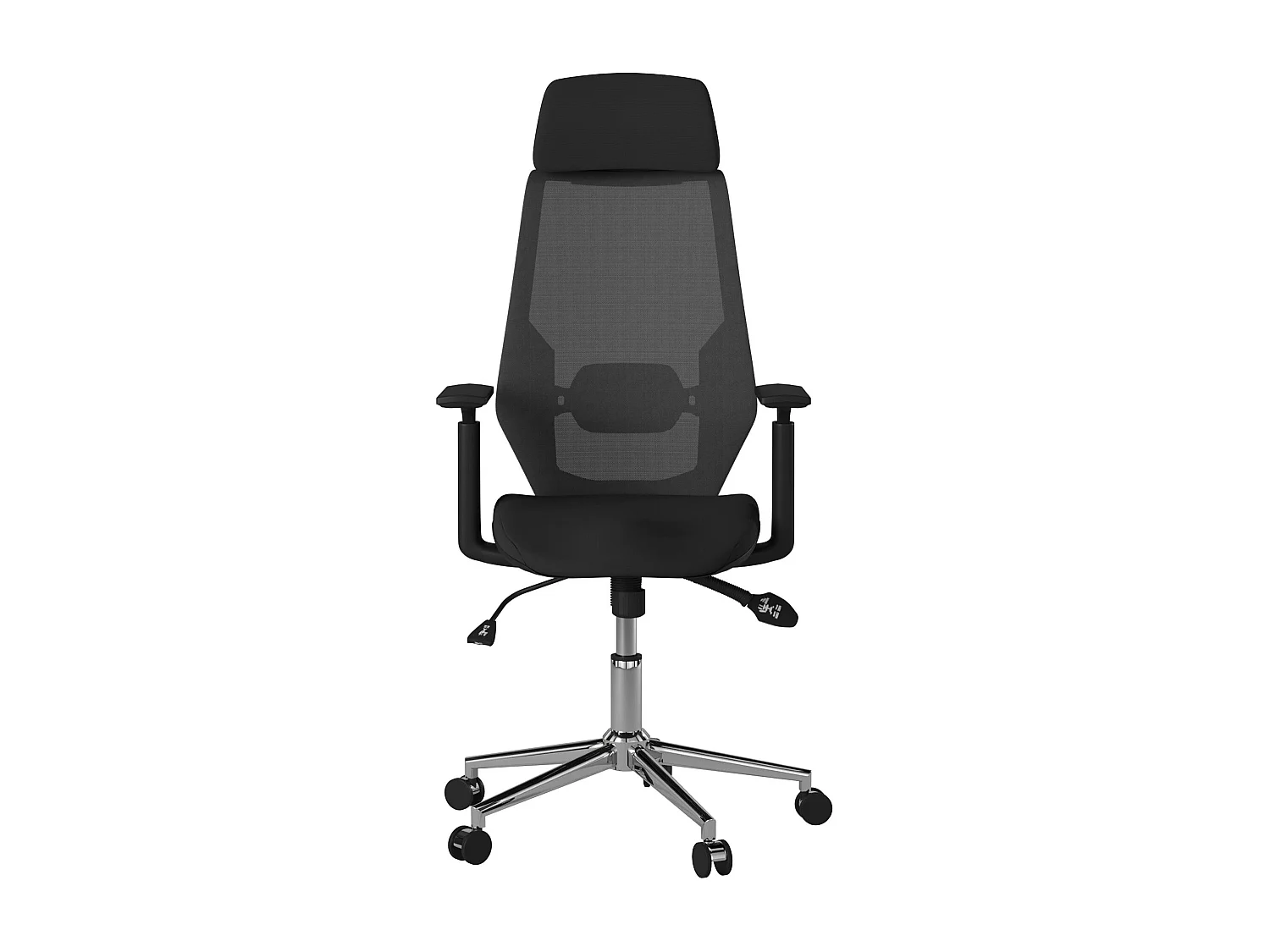 Clifton | Chaise de bureau à dossier haut en tissu noir