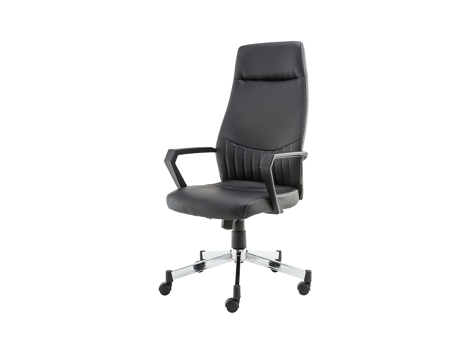 Brooklyn | Chaise de bureau à dossier haut en similicuir noir
