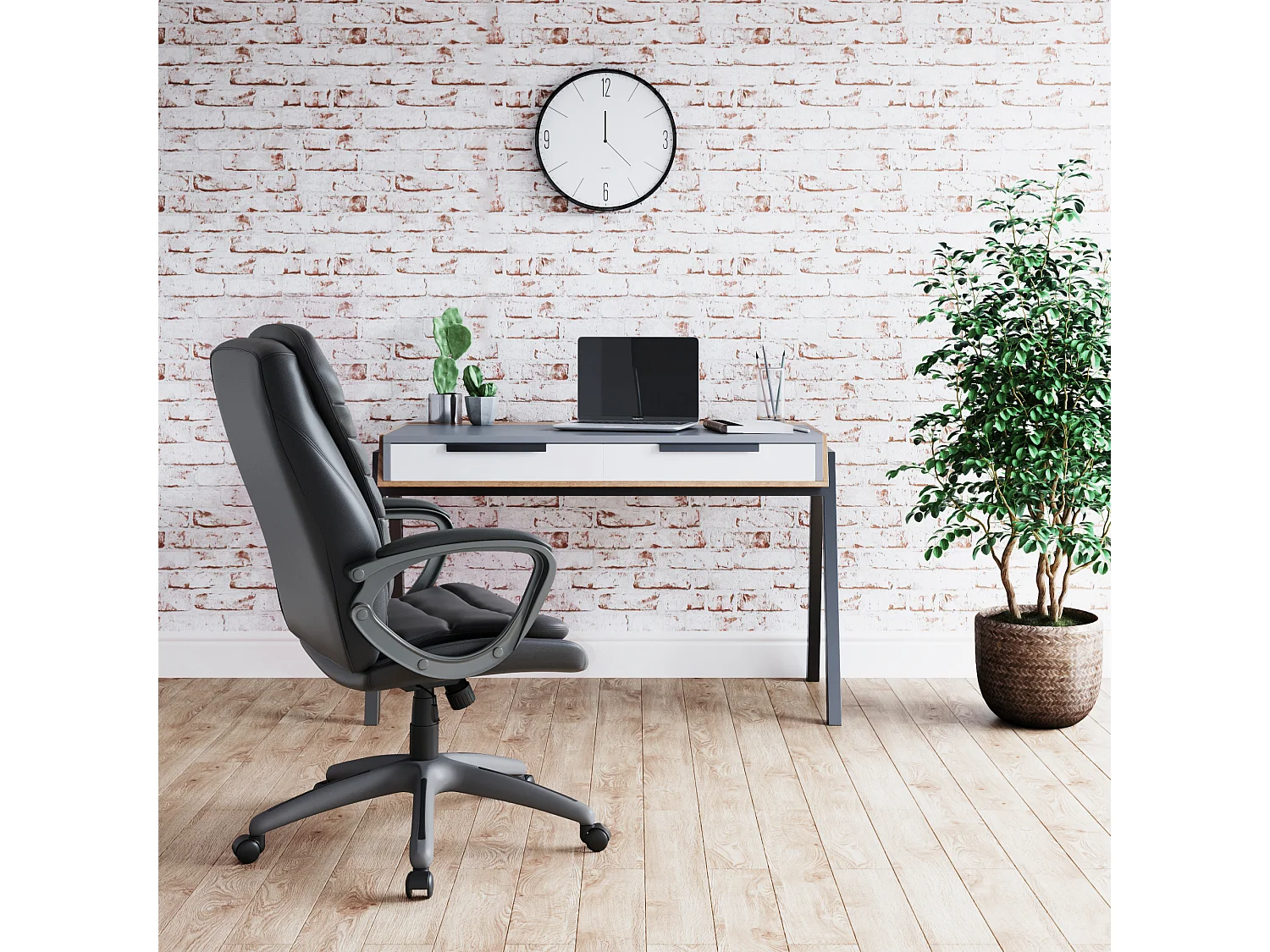 Mayfield | Bureaustoel in kunstleer zwart