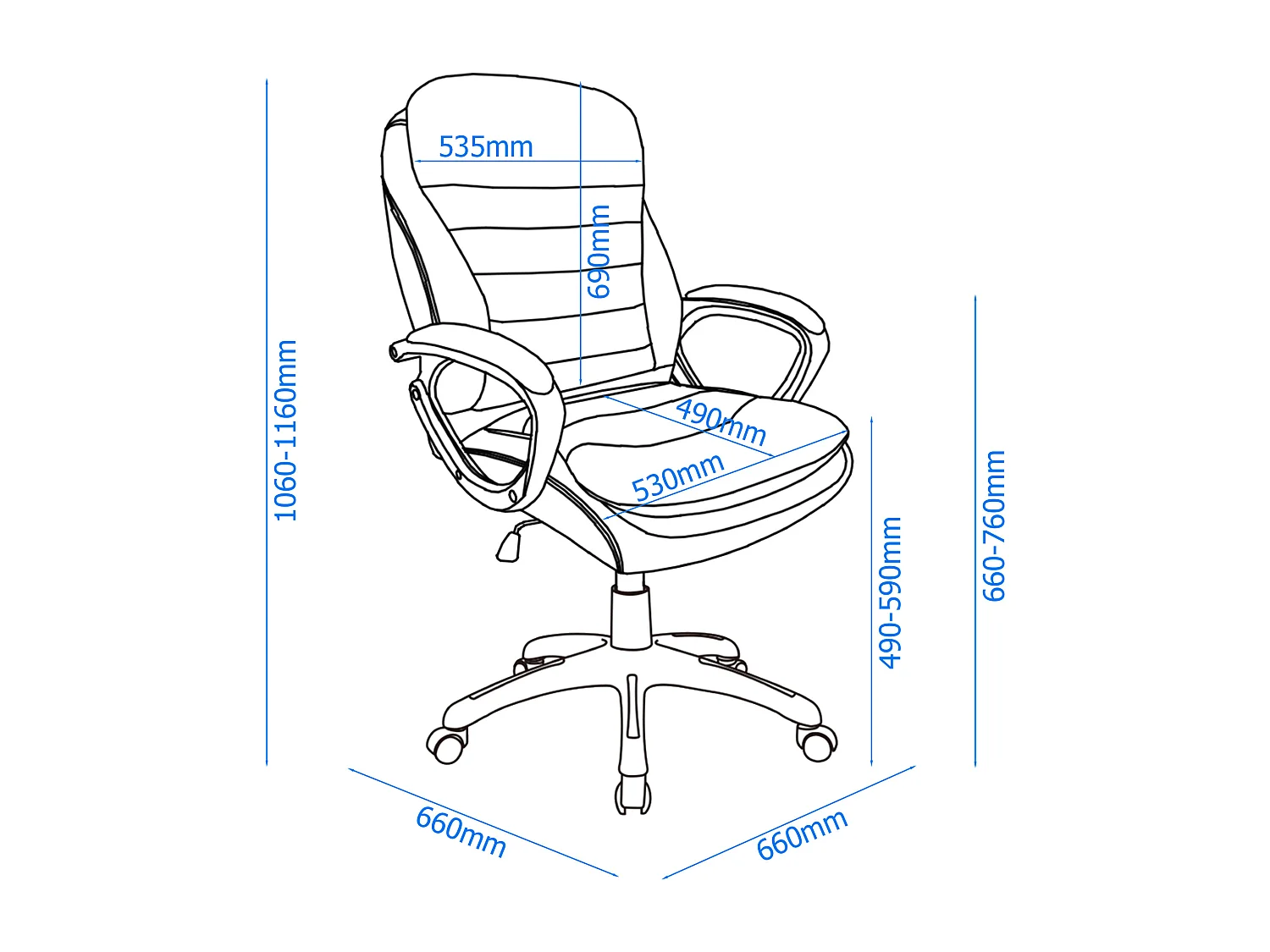 Mayfield | Bureaustoel in kunstleer zwart