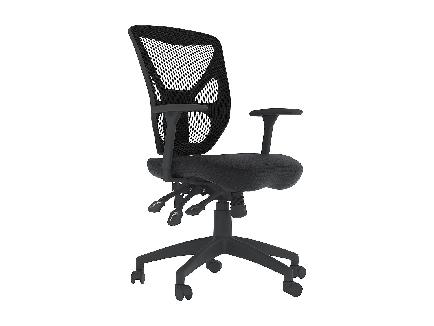 Hudson | Chaise de bureau en tissu noir