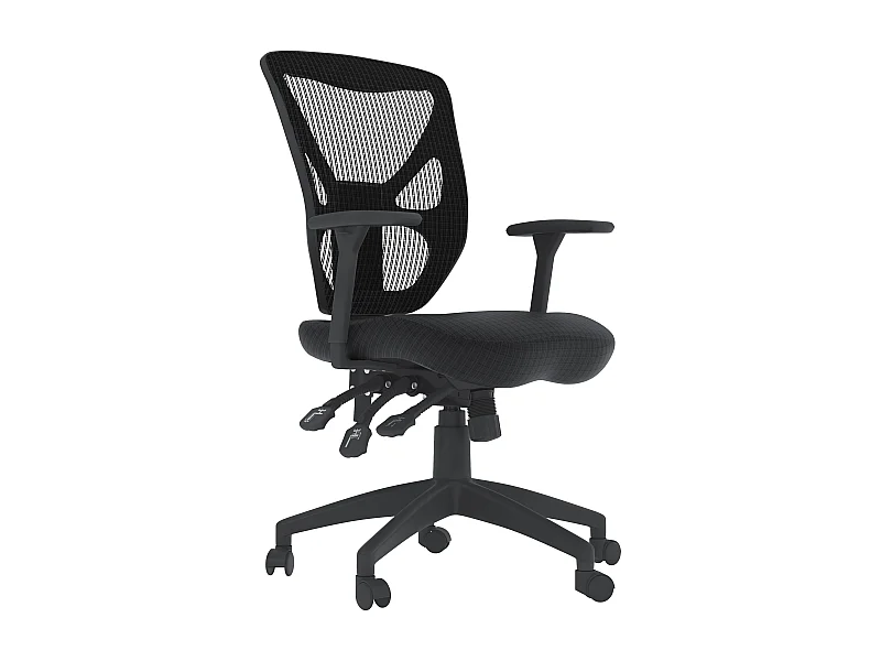 Hudson | Chaise de bureau en tissu noir