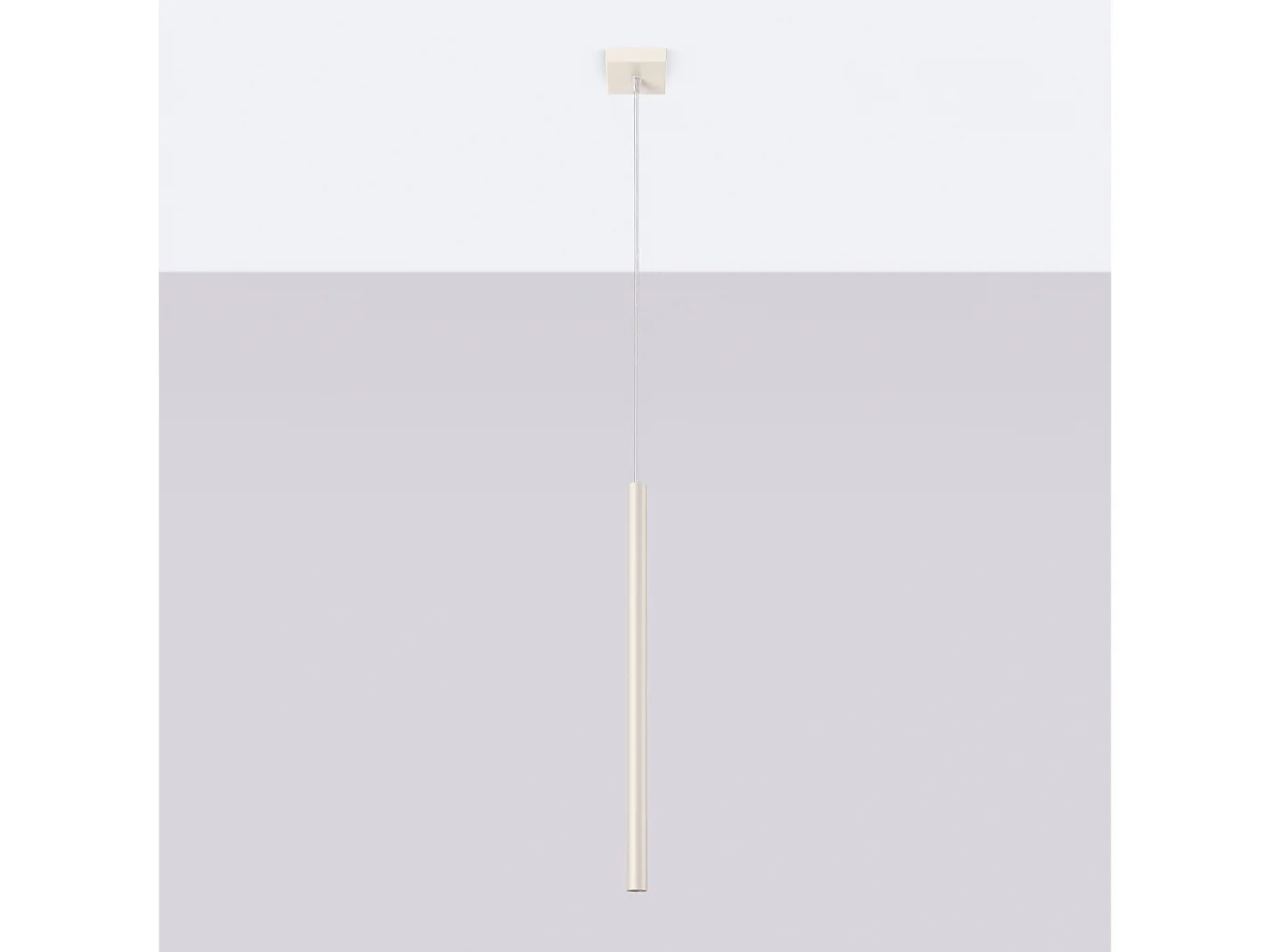 Lampada A Sospensione Pastelo Moderno Di Acciaio - 1 Sorgenti Luminose - L.8 X A.114 Cm - Beige