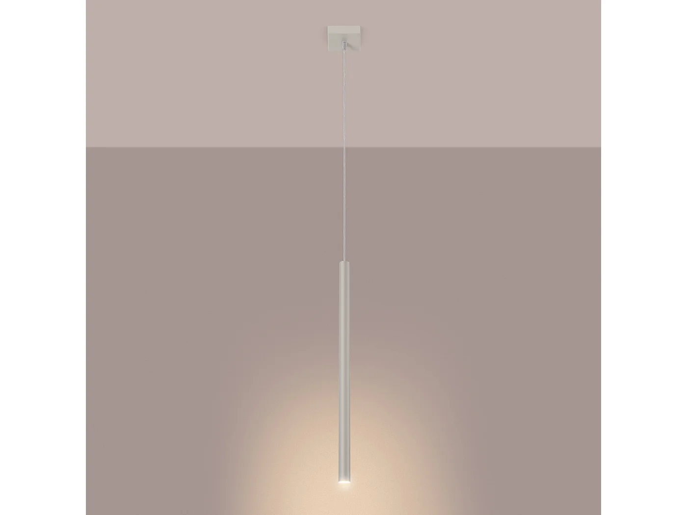 Pendelleuchte PASTELO modern aus  Stahl - 1 lichtquellen - L.8 x H. cm - Beige