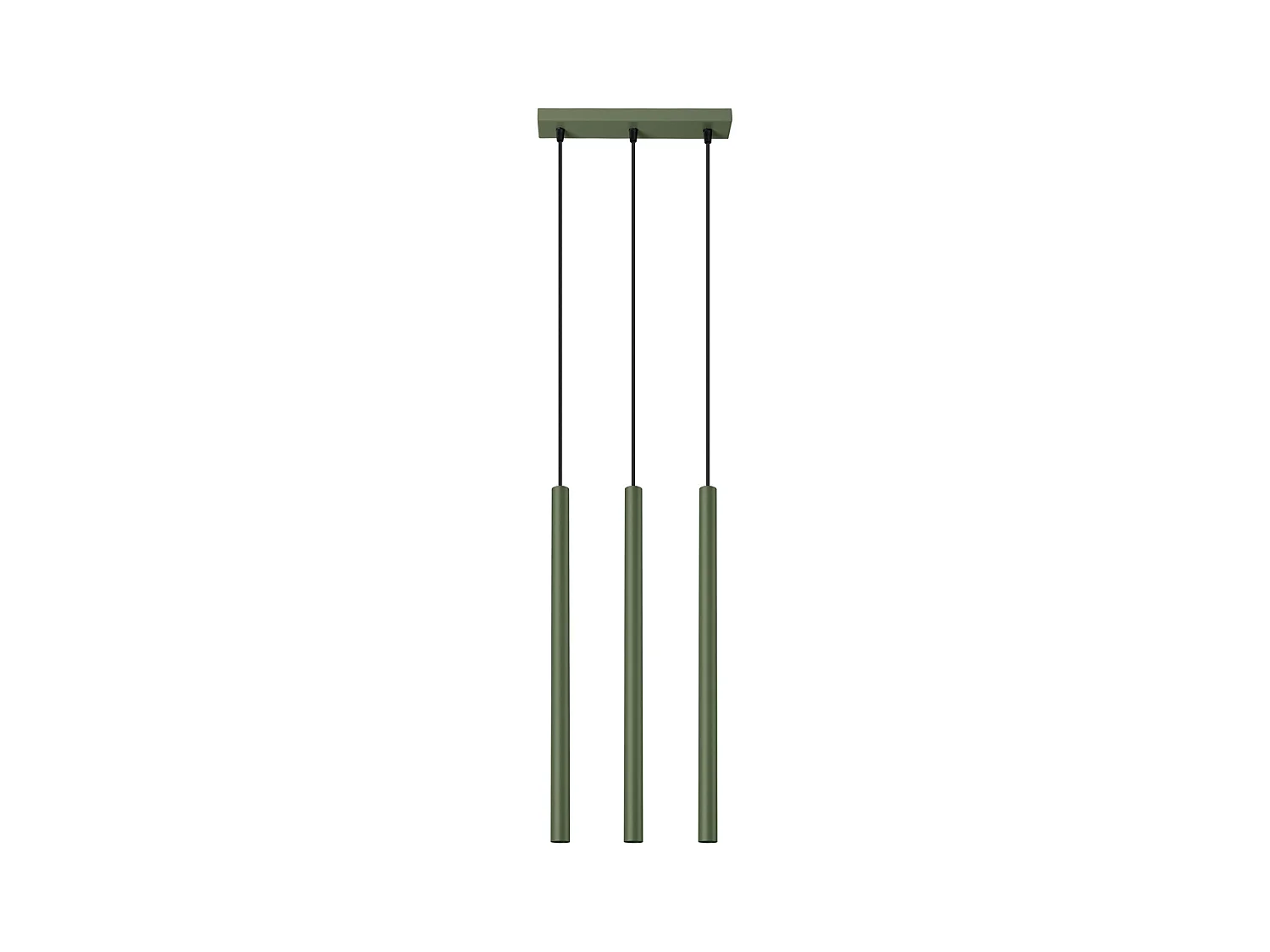 Lampe À Suspension Pastelo Moderne En Acier - 3 Sources Lumineuses - L.19,5 X H.104 Cm - Vert Olive