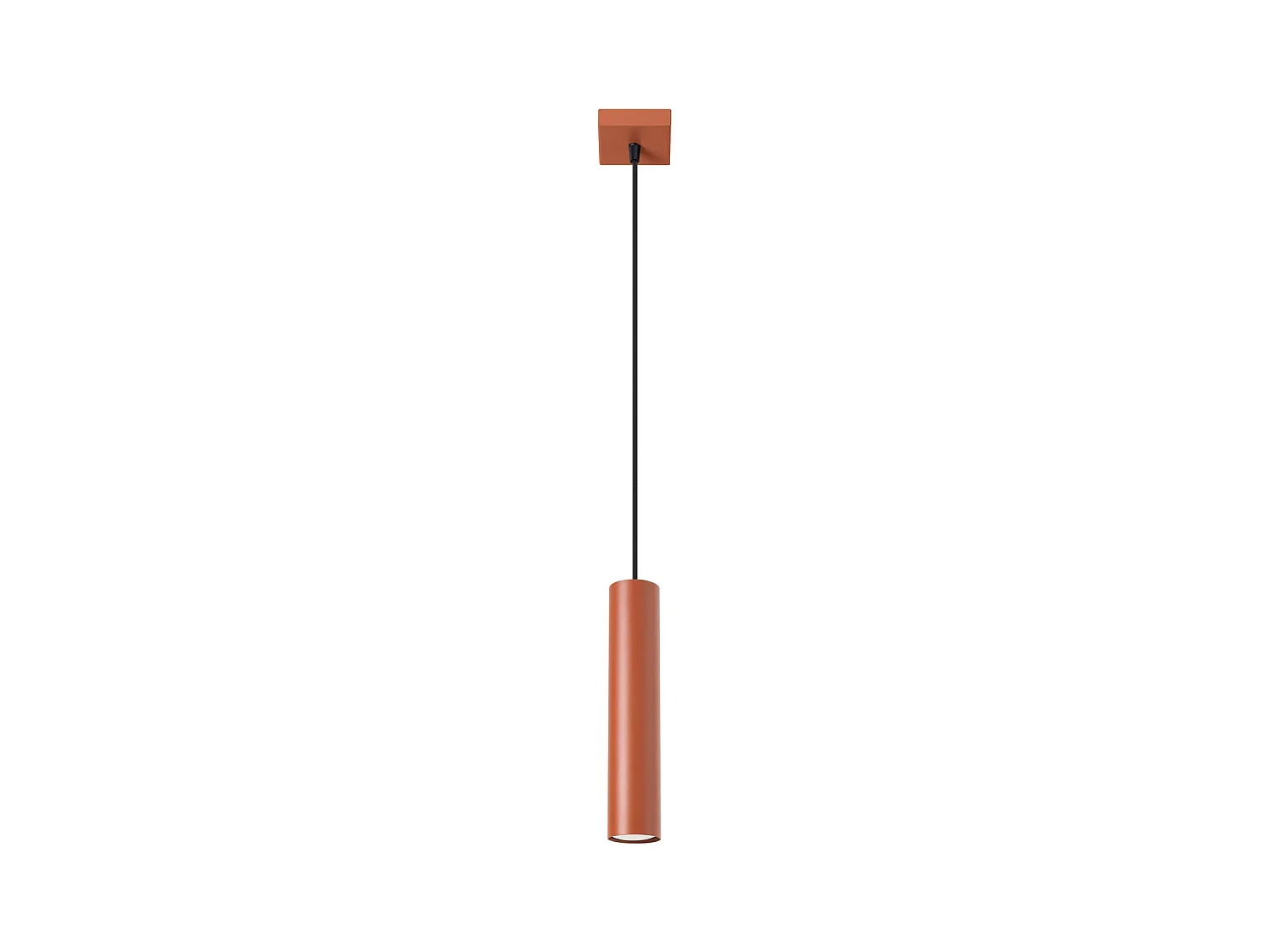 Lampe À Suspension Lagos Grenier En Acier - 1 Sources Lumineuses - L.8 X H.118 Cm - Ocre Rouge
