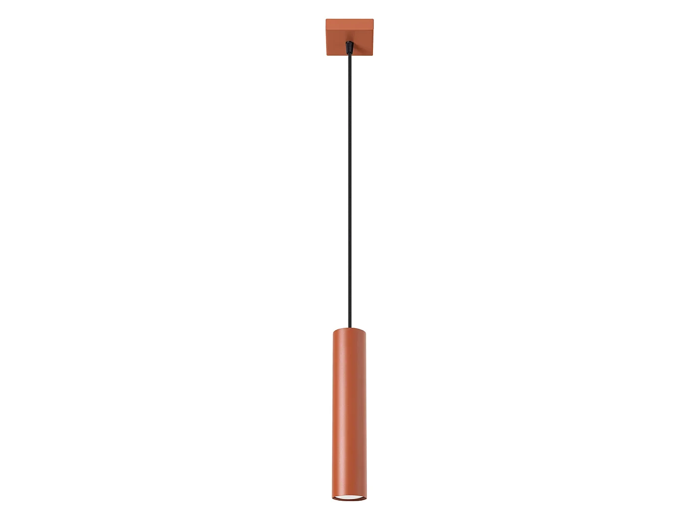 Lampe À Suspension Lagos Grenier En Acier - 1 Sources Lumineuses - L.8 X H.118 Cm - Ocre Rouge