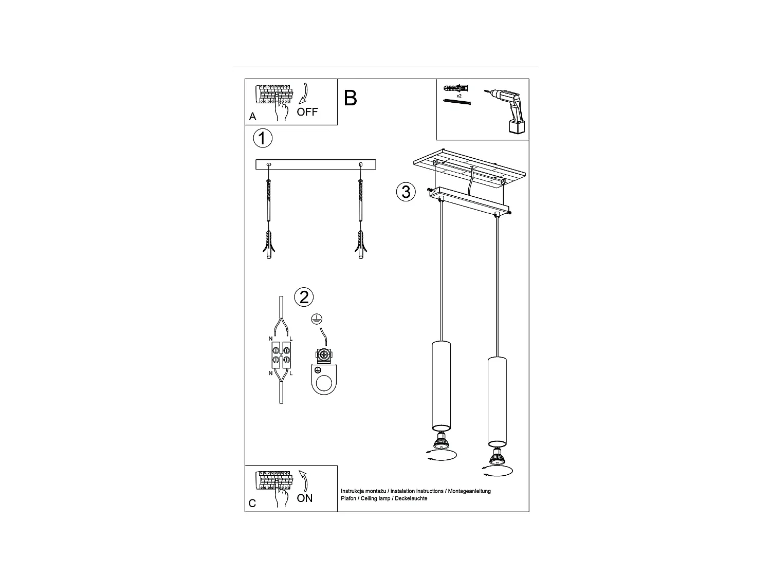 Hanglamp Lagos Zolder Van  - 2 Lichtbronnen - L.30 X H.105 Cm - Rode Oker