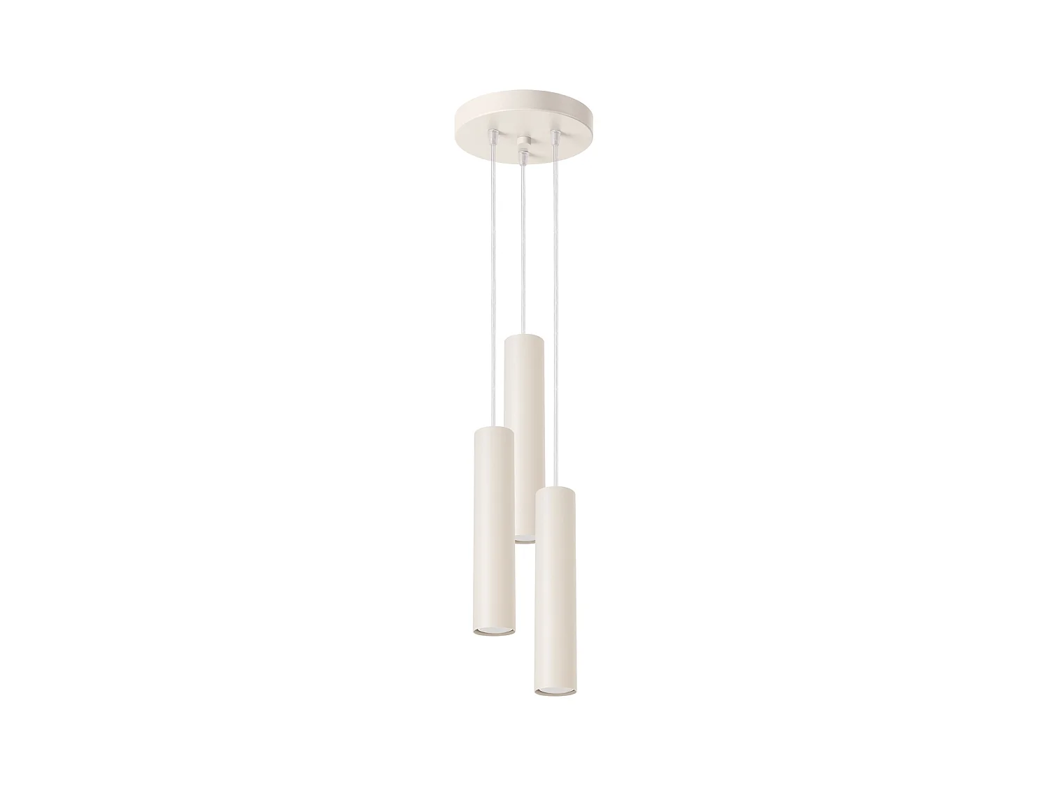 Lampe À Suspension Lagos Grenier En Acier - 3 Sources Lumineuses - L.19,5 X H.108 Cm - Beige