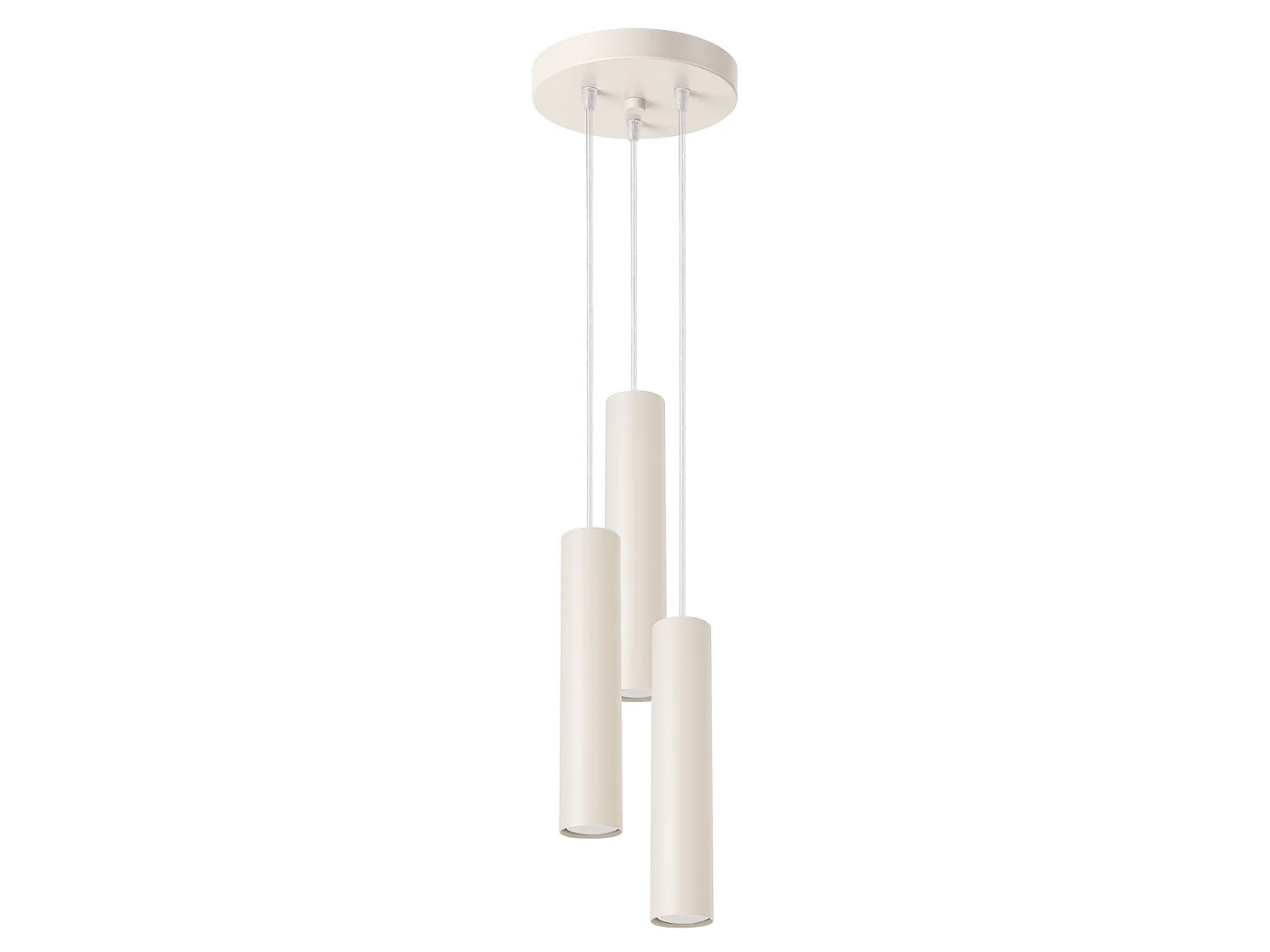 Lampe À Suspension Lagos Grenier En Acier - 3 Sources Lumineuses - L.19,5 X H.108 Cm - Beige