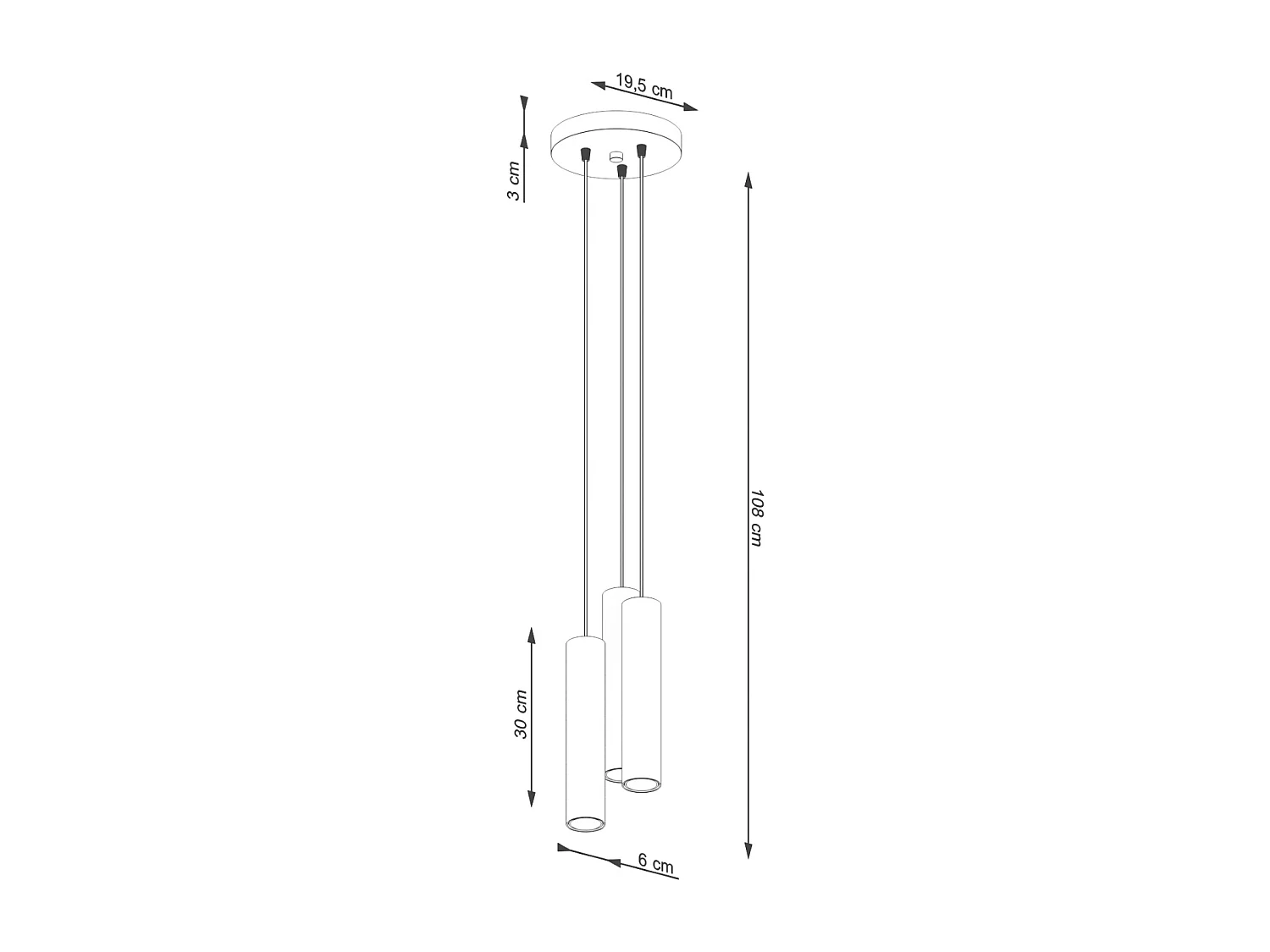 Lampada A Sospensione Lagos Soppalco Di Acciaio - 3 Sorgenti Luminose - L.19,5 X A.108 Cm - Ocra Rossa