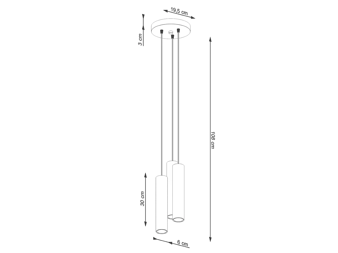 Lampe À Suspension Lagos Grenier En Acier - 3 Sources Lumineuses - L.19,5 X H.108 Cm - Ocre Rouge