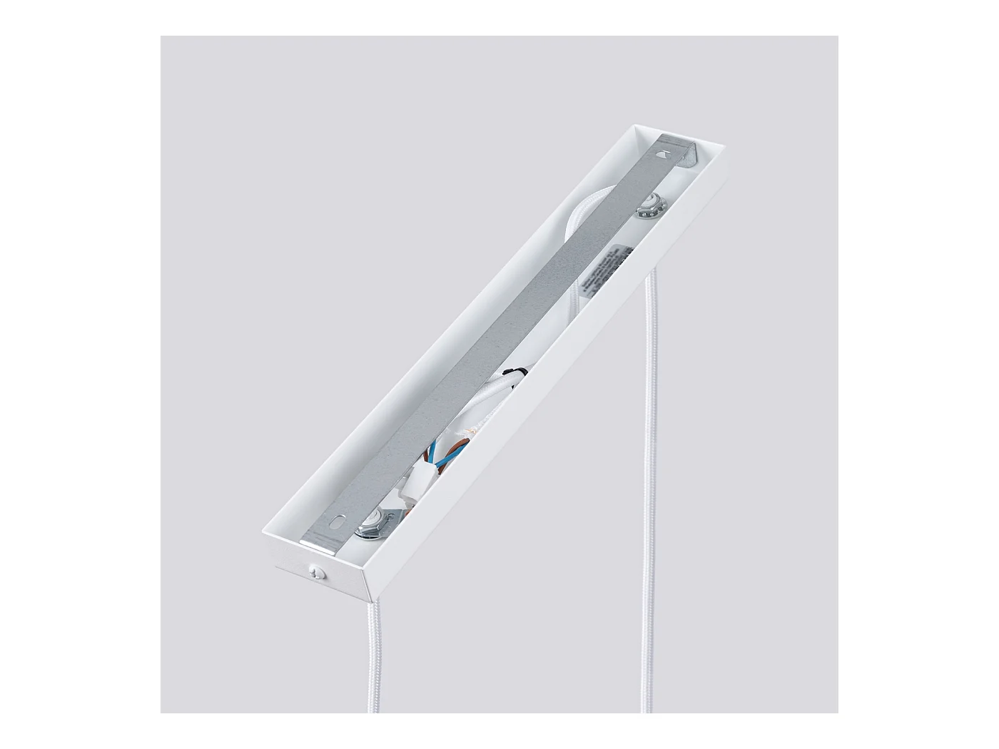 Pendelleuchte Karbon Minimalistisch Aus  Aluminium - 2 Lichtquellen - L.30 X H. Cm - Weiß