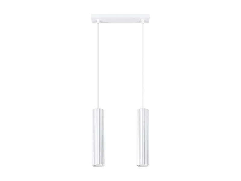 Hanglamp Karbon Minimalistisch Van  - 2 Lichtbronnen - L.30 X H.90 Cm - Wit