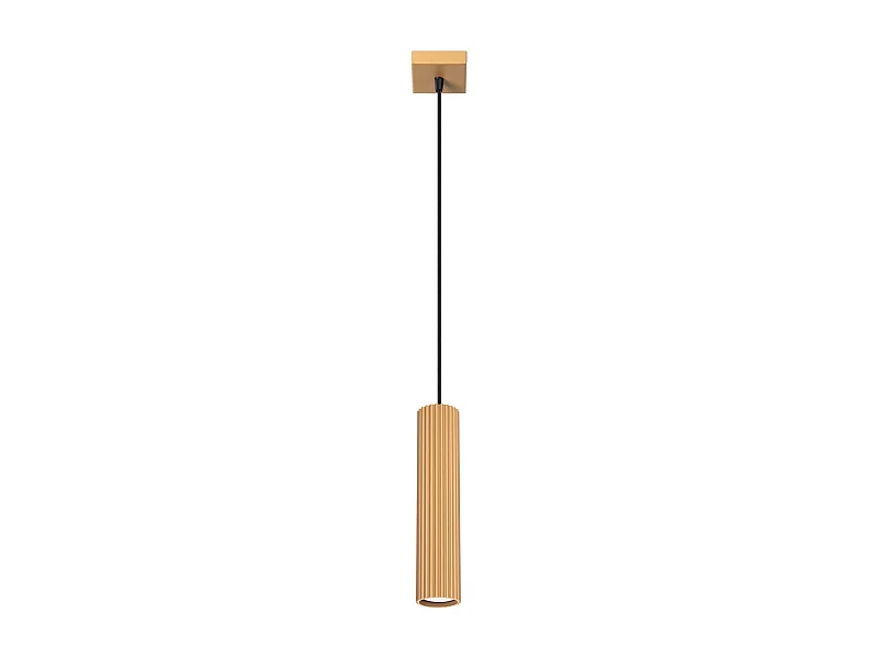 Lampe À Suspension Karbon Minimaliste En Aluminium - 1 Sources Lumineuses - L.8 X H.118 Cm - Doré