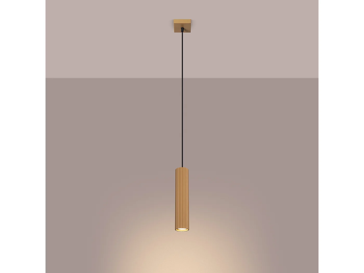 Hanglamp Karbon Minimalistisch Van  - 1 Lichtbronnen - L.8 X H.118 Cm - Gouden