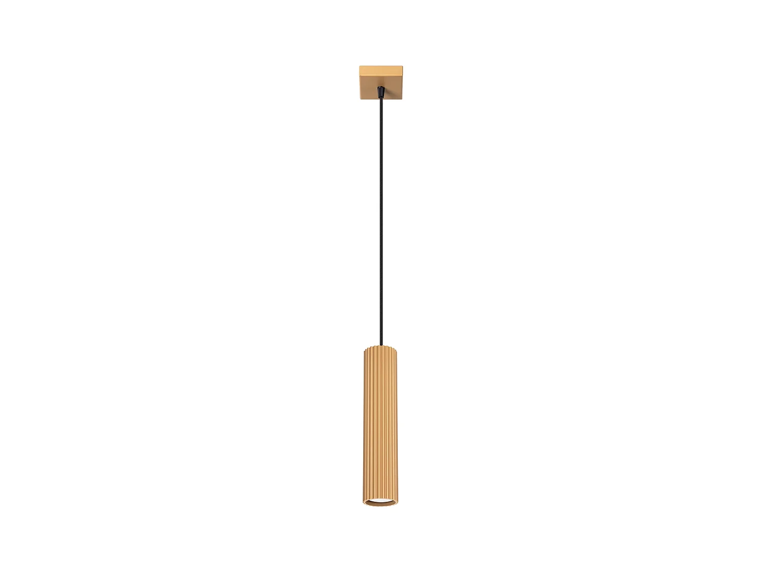 Lampe À Suspension Karbon Minimaliste En Aluminium - 1 Sources Lumineuses - L.8 X H.118 Cm - Doré