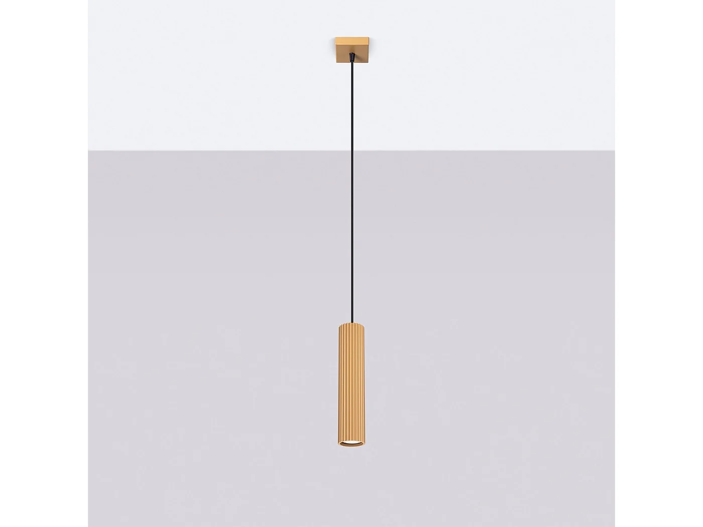 Luminária pendente KARBON minimalista, alumínio - 1 lichtbronnen - L.8 x H.118 cm - dourado