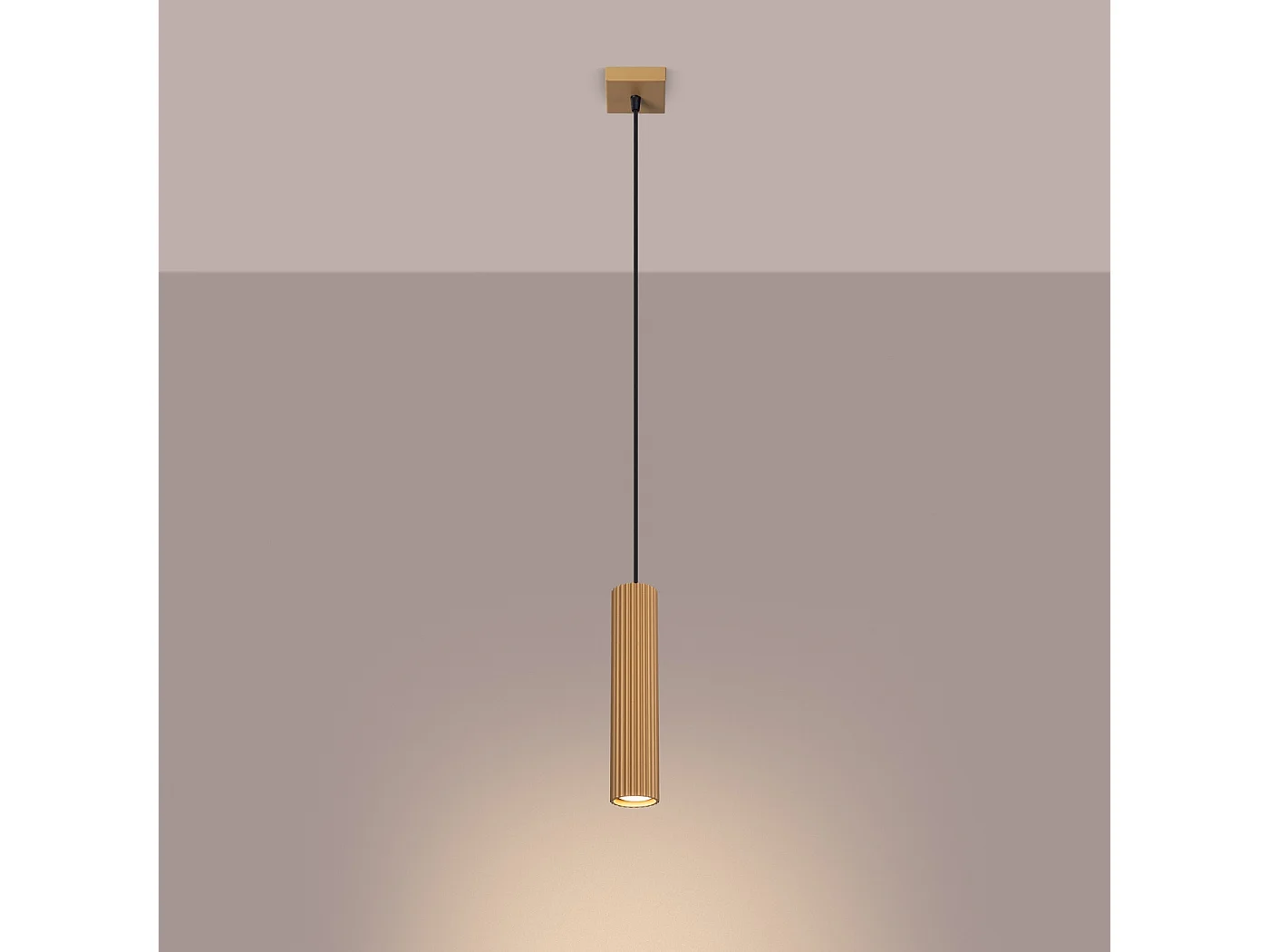 Luminária pendente KARBON minimalista, alumínio - 1 lichtbronnen - L.8 x H.118 cm - dourado
