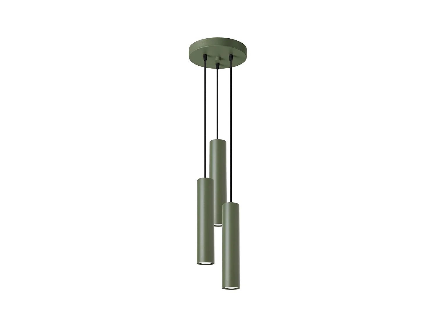 Hanglamp Lagos Zolder Van  - 3 Lichtbronnen - L.19,5 X H.108 Cm - Olijfgroen