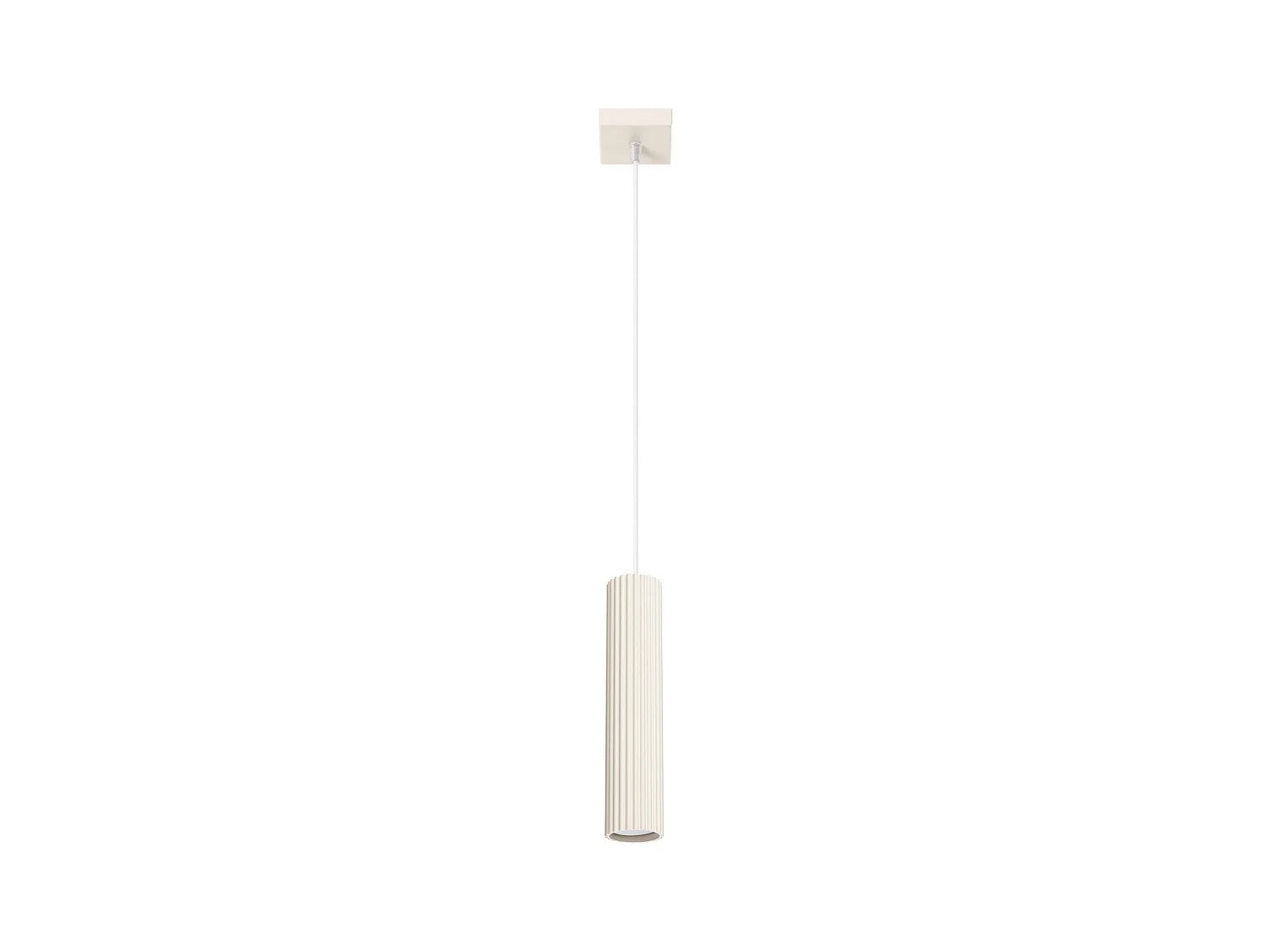 Hanglamp Karbon Minimalistisch Van  - 1 Lichtbronnen - L.8 X H.118 Cm - Beige