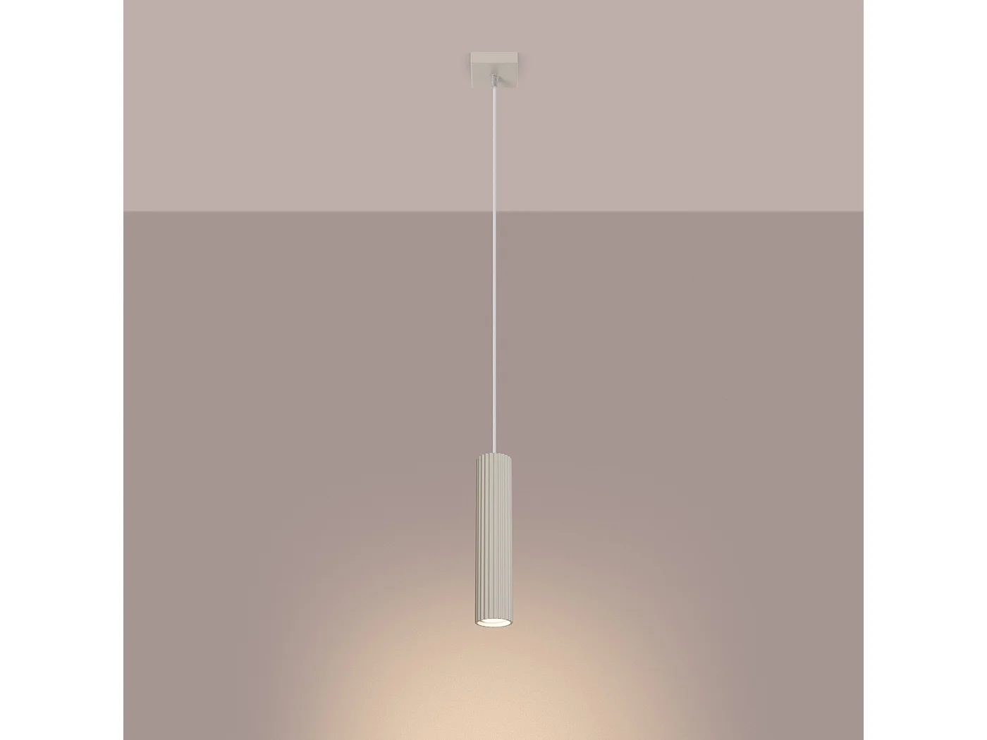 Hanglamp KARBON minimalistisch van  - 1 lichtbronnen - L.8 x H.118 cm - beige