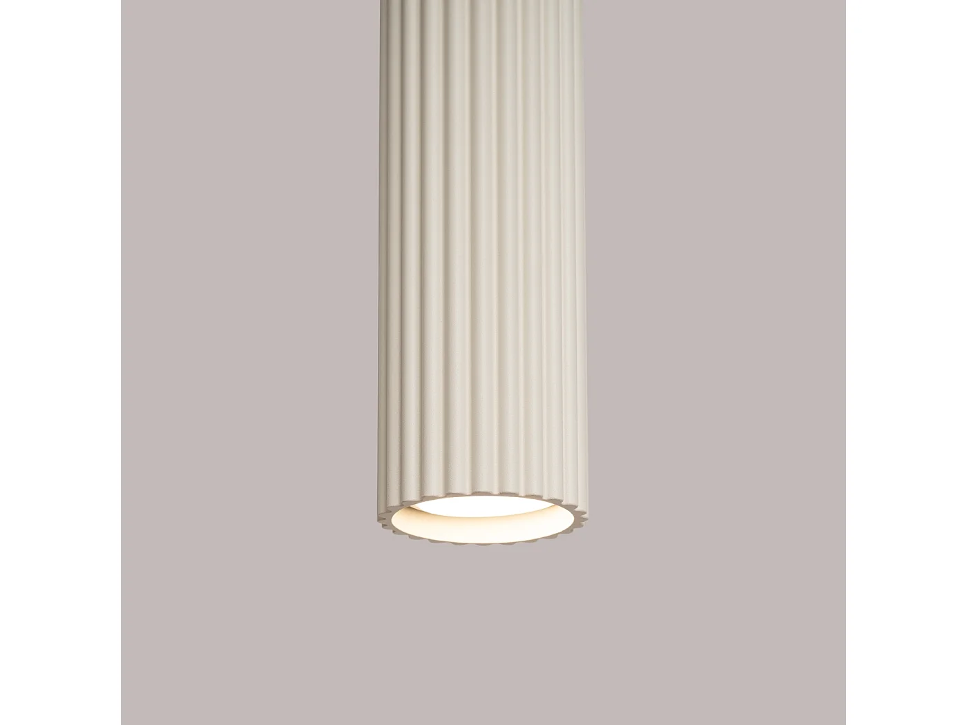Hanglamp KARBON minimalistisch van  - 1 lichtbronnen - L.8 x H.118 cm - beige
